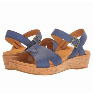 Kork-Ease Myrna Ankle Strap Wedge Leather  Sandal - Size 10M